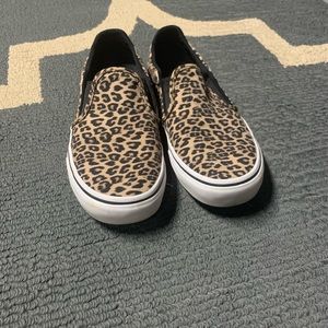 Vans slip on animal print sneakers